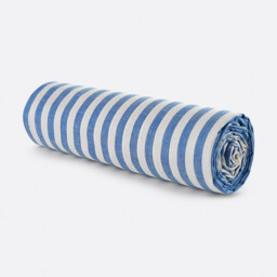 Soizic Blue Cotton Child's Fitted Sheet with 30cm Flap - thumbnail 4
