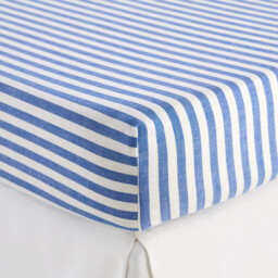 Soizic Blue Cotton Child's Fitted Sheet with 30cm Flap - thumbnail 2