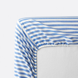 Soizic Blue Cotton Child's Fitted Sheet with 30cm Flap - thumbnail 3