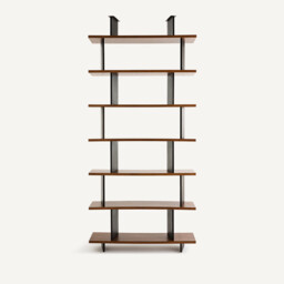 Laos Bookcase Space Divider in Walnut Veneer - thumbnail 3