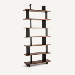 Laos Bookcase Space Divider in Walnut Veneer - thumbnail 1