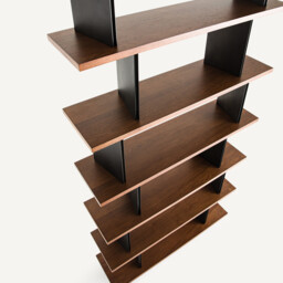 Laos Bookcase Space Divider in Walnut Veneer - thumbnail 4