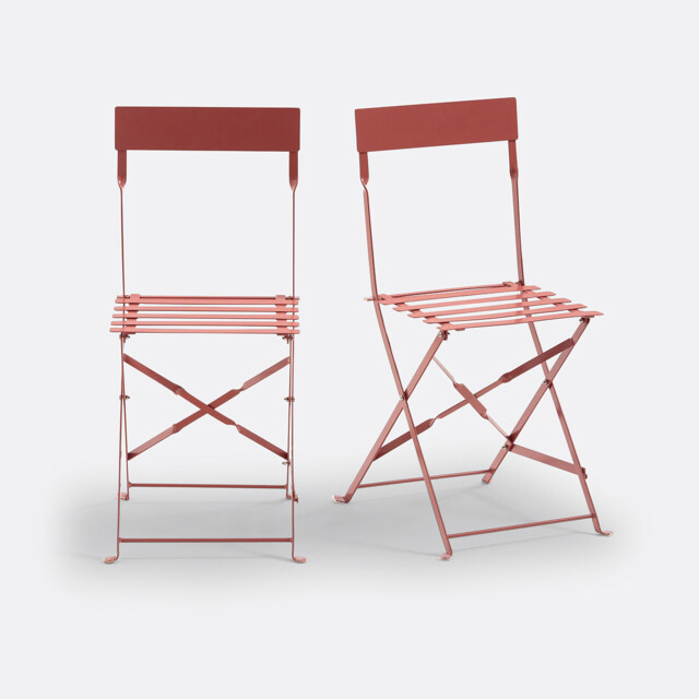 Set of 2 Ozevan Folding Metal Chairs - image 1