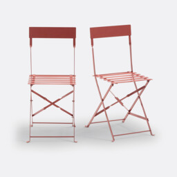 Set of 2 Ozevan Folding Metal Chairs - thumbnail 1
