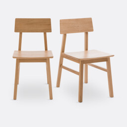 Set of 2 Podela Solid Oak Chairs - thumbnail 1