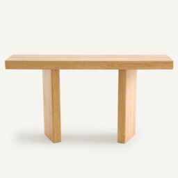 Olaga Console Table in Oak and Oak Veneer, L140cm - thumbnail 3