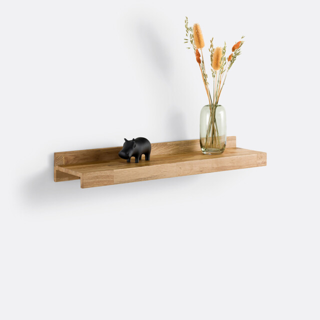 Hiba Wall Shelf in Solid Oak with Length 80cm - image 1