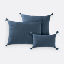 Kulma Quilted Cushion Cover in Cotton Muslin - thumbnail 1