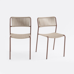 Set of 2 Namy Steel/Rope Garden Chairs - thumbnail 1
