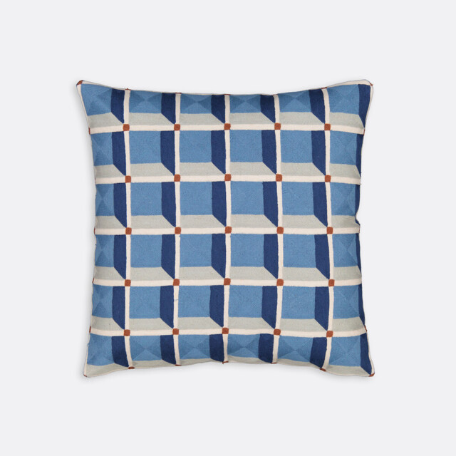 Mauro Cushion Cover in Embroidered Cotton 45x45cm - image 1