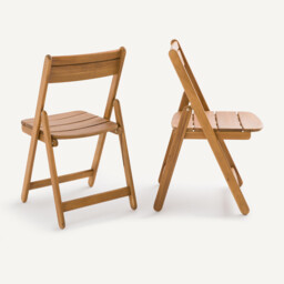 Set of 2 Ripli Solid Acacia Folding Garden Chairs - thumbnail 3
