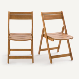 Set of 2 Ripli Solid Acacia Folding Garden Chairs