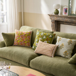 Delila Floral Print Cotton Square Cushion Cover, 45 X 45cm - thumbnail 2