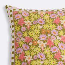 Delila Floral Print Cotton Square Cushion Cover, 45 X 45cm - thumbnail 3