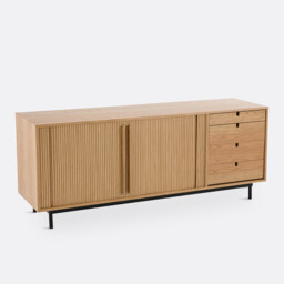 Strio Oak Veneer Sideboard with Sliding Doors - thumbnail 1