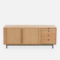 Strio Oak Veneer Sideboard with Sliding Doors - thumbnail 3