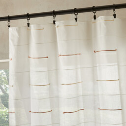 Attukal Striped 100% Organic Cotton Voile Sheer Curtain - thumbnail 2