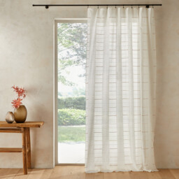 Attukal Striped 100% Organic Cotton Voile Sheer Curtain - thumbnail 1