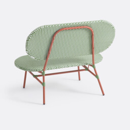 Garden Bench in Steel and Woven Resin Matu - thumbnail 4