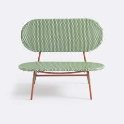 Garden Bench in Steel and Woven Resin Matu - thumbnail 3
