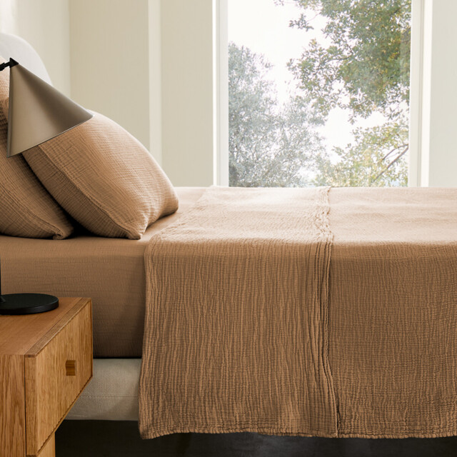 Yafa Flat Sheet in Organic Cotton Muslin - image 1