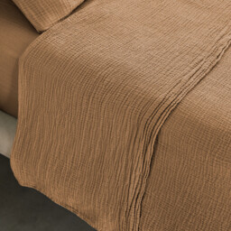 Yafa Flat Sheet in Organic Cotton Muslin - thumbnail 3