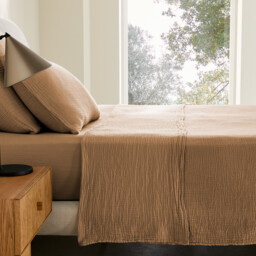 Yafa Flat Sheet in Organic Cotton Muslin - thumbnail 1