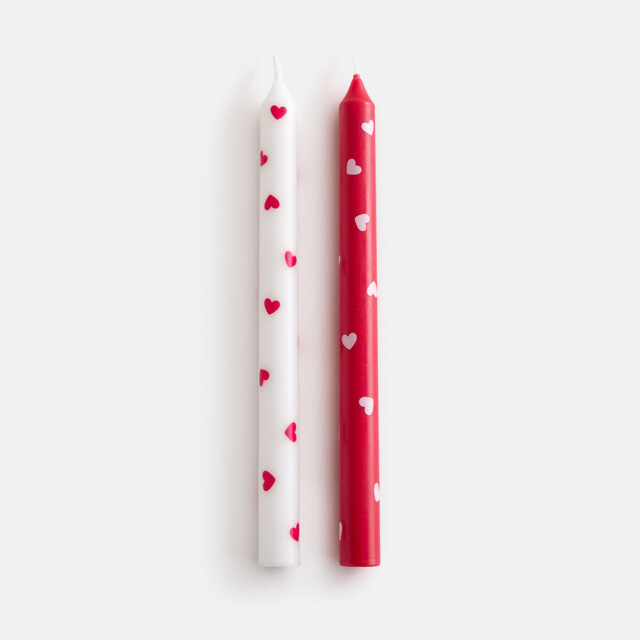 Set of 2 Scacco Heart Print Candles - image 1