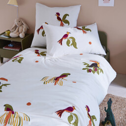 Antiguo Tropical Bird Cotton Duvet Cover With Tufting - thumbnail 3