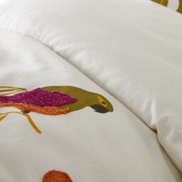 Antiguo Tropical Bird Cotton Duvet Cover With Tufting - thumbnail 4