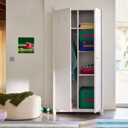 2-Door Wardrobe, Steel, Livona - thumbnail 3