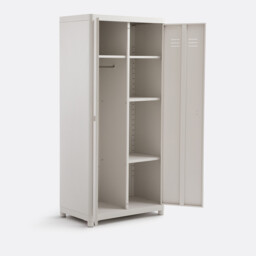 2-Door Wardrobe, Steel, Livona - thumbnail 4