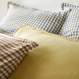 Acélie Khaki Washed Linen Duvet Cover - thumbnail 4