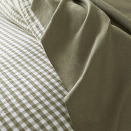Acélie Khaki Washed Linen Duvet Cover - thumbnail 3