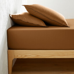 Victor Plain Washed Cotton Satin 300 Thread Count Fitted Sheet - thumbnail 1