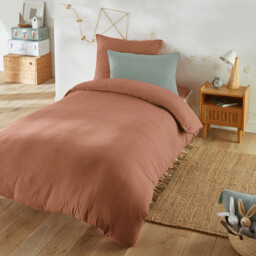 Kumla Children's Plain Cotton Muslin Fitted Sheet - thumbnail 2