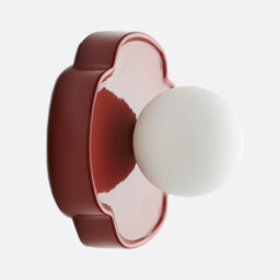 Holi Flower-Shaped Wall Or Ceiling Light in Ceramic and Opaline Glass, Diameter 20cm - thumbnail 1