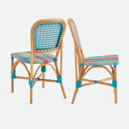 Set of 2 Musette Rattan and Woven Resin Chairs - thumbnail 3