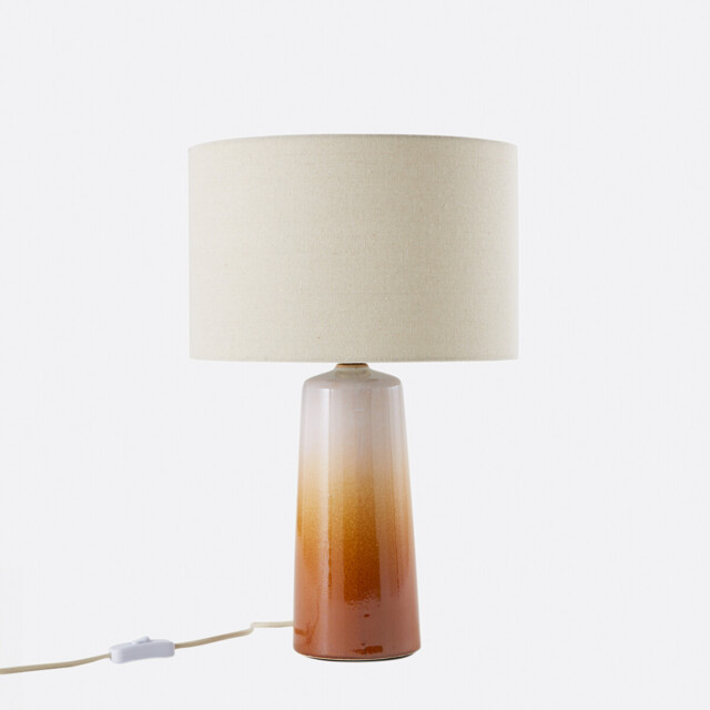 Grezza Ceramic/Linen Table Lamp, Height 47cm - image 1