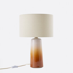 Grezza Ceramic/Linen Table Lamp, Height 47cm - thumbnail 1