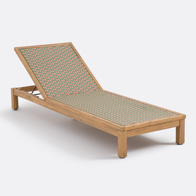 Briana Sun Lounger in Acacia and Woven Resin - image 1