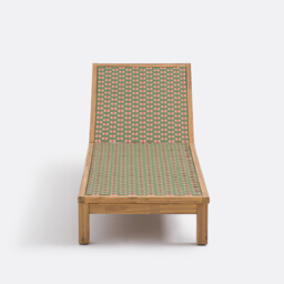 Briana Sun Lounger in Acacia and Woven Resin - thumbnail 3