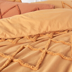 Assa Ochre Tufted Cotton Pillowcase - thumbnail 2
