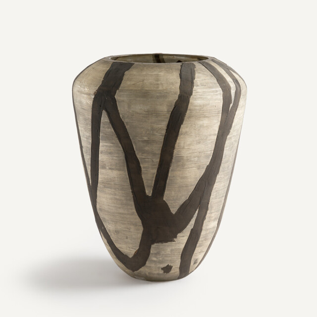 Heidi Vase in Matt Striped Painted Glass, H35.5cm - image 1