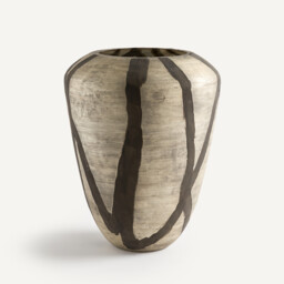 Heidi Vase in Matt Striped Painted Glass, H35.5cm - thumbnail 2