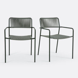 Set of 2 Namy Steel/Rope Garden Armchairs - thumbnail 1