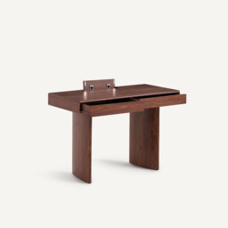 Levenor 2-Drawer Desk in MDF with Rosewood Veneer - thumbnail 4