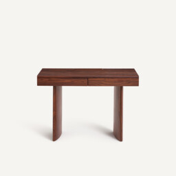 Levenor 2-Drawer Desk in MDF with Rosewood Veneer - thumbnail 3