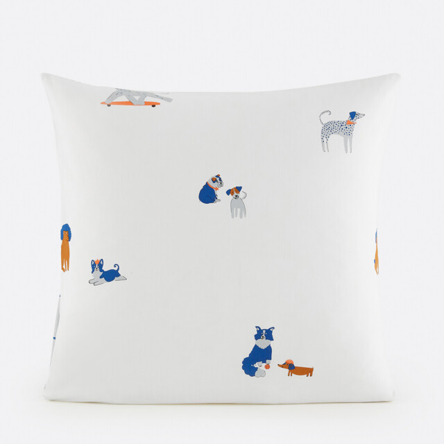 Team Chiens Dog Print Washed Cotton Child's Pillowcase - image 1