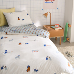 Team Chiens Dog Print Washed Cotton Child's Pillowcase - thumbnail 2